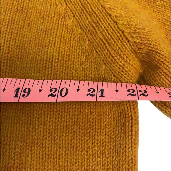 TAILTEANN Ireland Vintage Lambswool Turtleneck Sweater L Mustard Cozy 90's Retro - Picture 6 of 7
